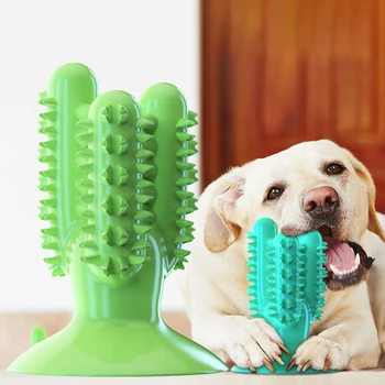

Pets Toothbrush Silicone Chew Toy Large dog Teeth Cleaning Molar Stick Cactus Shape Dog Tooth Cleaning Brush Dental Care Product