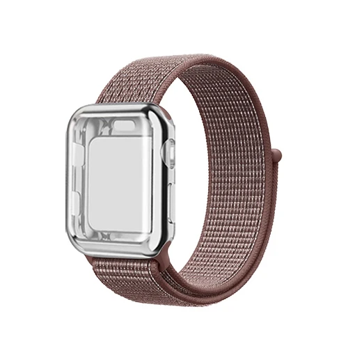 Sport loop strap for apple watch 4 5 case band 44mm 40mm apple watch band 42mm 38mm iwatch 5/4/3/2/1 full screen protector cover - Цвет ремешка: 6