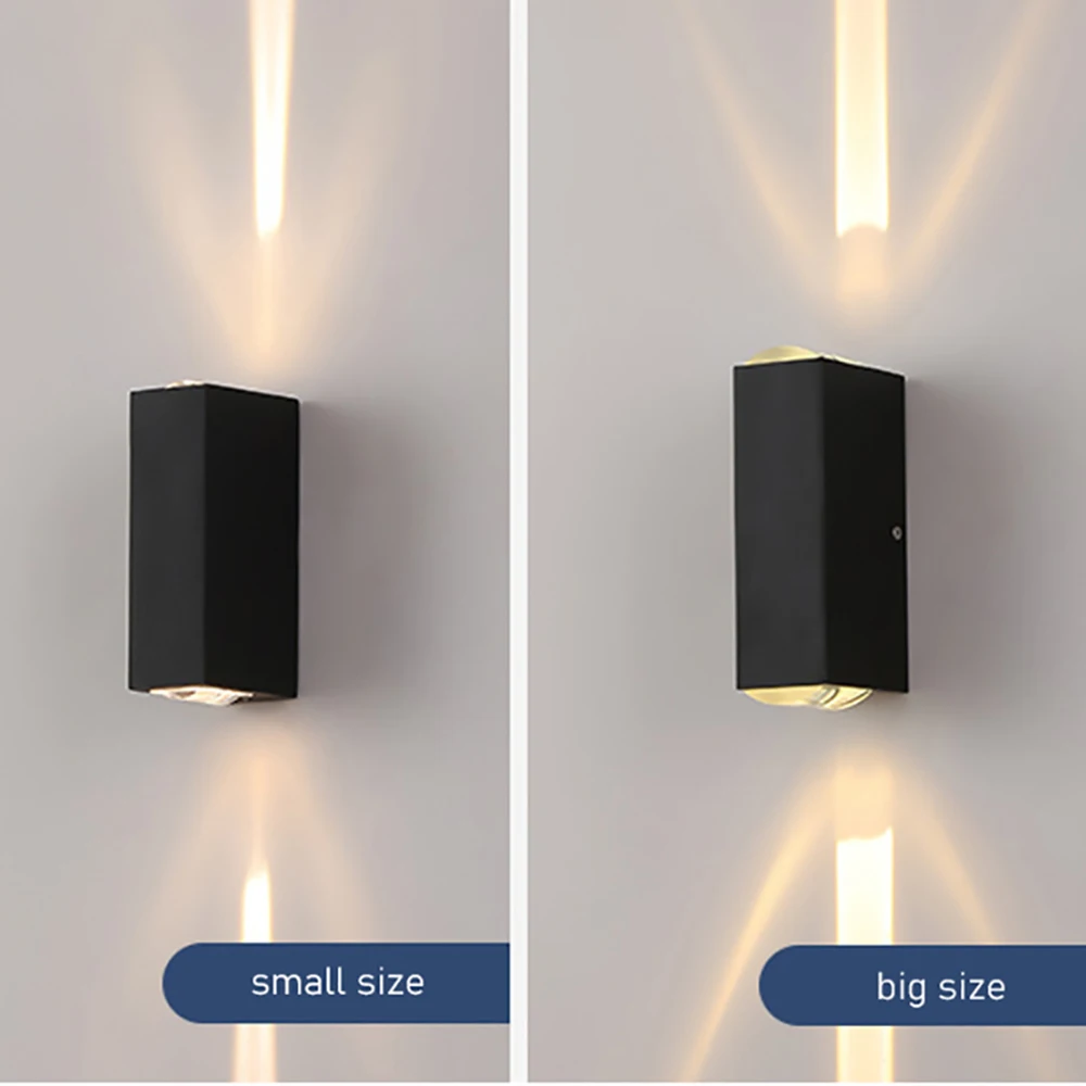 IP67 Waterproof Outdoor Wall Lamp Spot Len Up Down Emitting LED Wall Lights Metal Boby Surface Mounted Lampadas