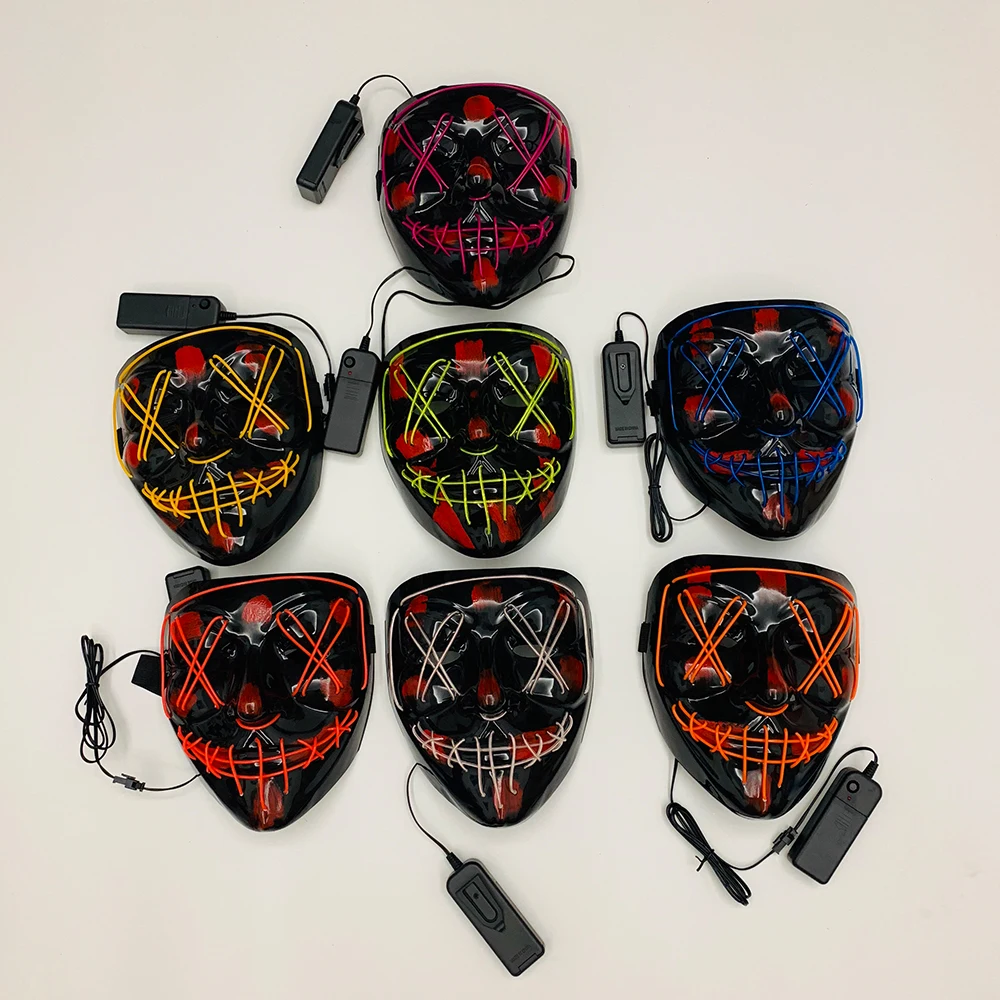 

Halloween Mask LED Luminous Party Masks grimace fluorescent Funny Masks Festival Cosplay Costume Supplies Glow In Dark