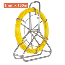 

6mmX130m Fiberglass Wire Fish Tape 4.5T Guide Device Electric Cable Push Pullers Reel Duct Snake Running Rod Threading Aid Tool