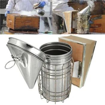 

Beekeeping Smoker Stainless Steel Bee Hive Smoker Galvanized Iron With Heat Shield Protection Beekeeping Equipment