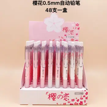 

48pcs Kawaii Cherry blossoms mechanical pencils school Office supply student stationery for children Gifts automatic pencil