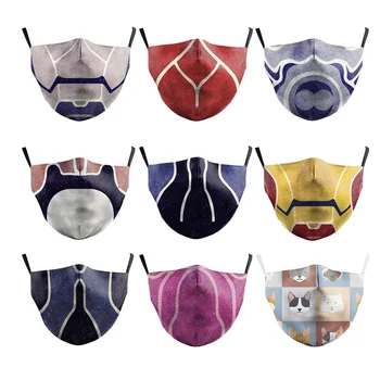 

2020 New Adults Anti-Dust Face Mouth Mask PM2.5 Filter Breathable Washable Reusable Protective 3D Printed Face Mask