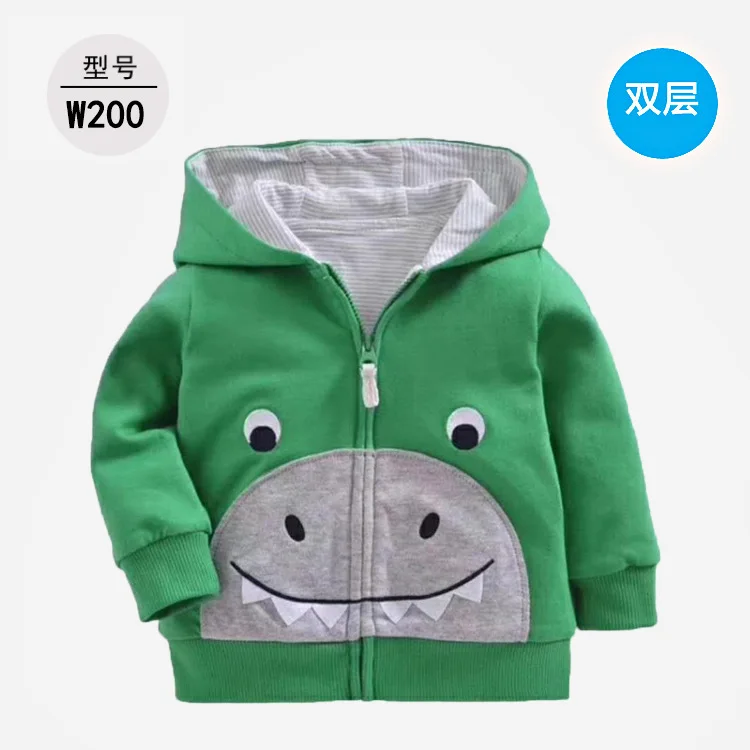 Recruit Agents Kids' Overcoat Double Layer Lining Cloth Autumn New Style 1-3 Years Old Hooded Zipper Kids' Coat