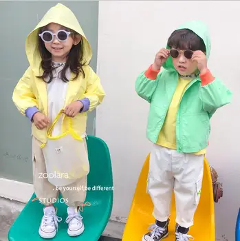 

2020 New Arrival Boys Girls Hooded Coat Spring Full Sleeve Fashion Kids Jacket 1-6 Years PO838