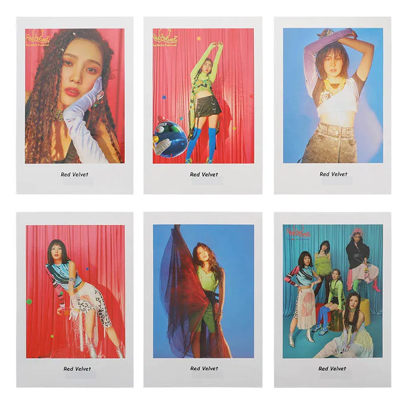 6 шт./компл. K-POP красный бархат Ablum ломо карты самодельные бумажные фото карты вентилятор Коллекция подарков