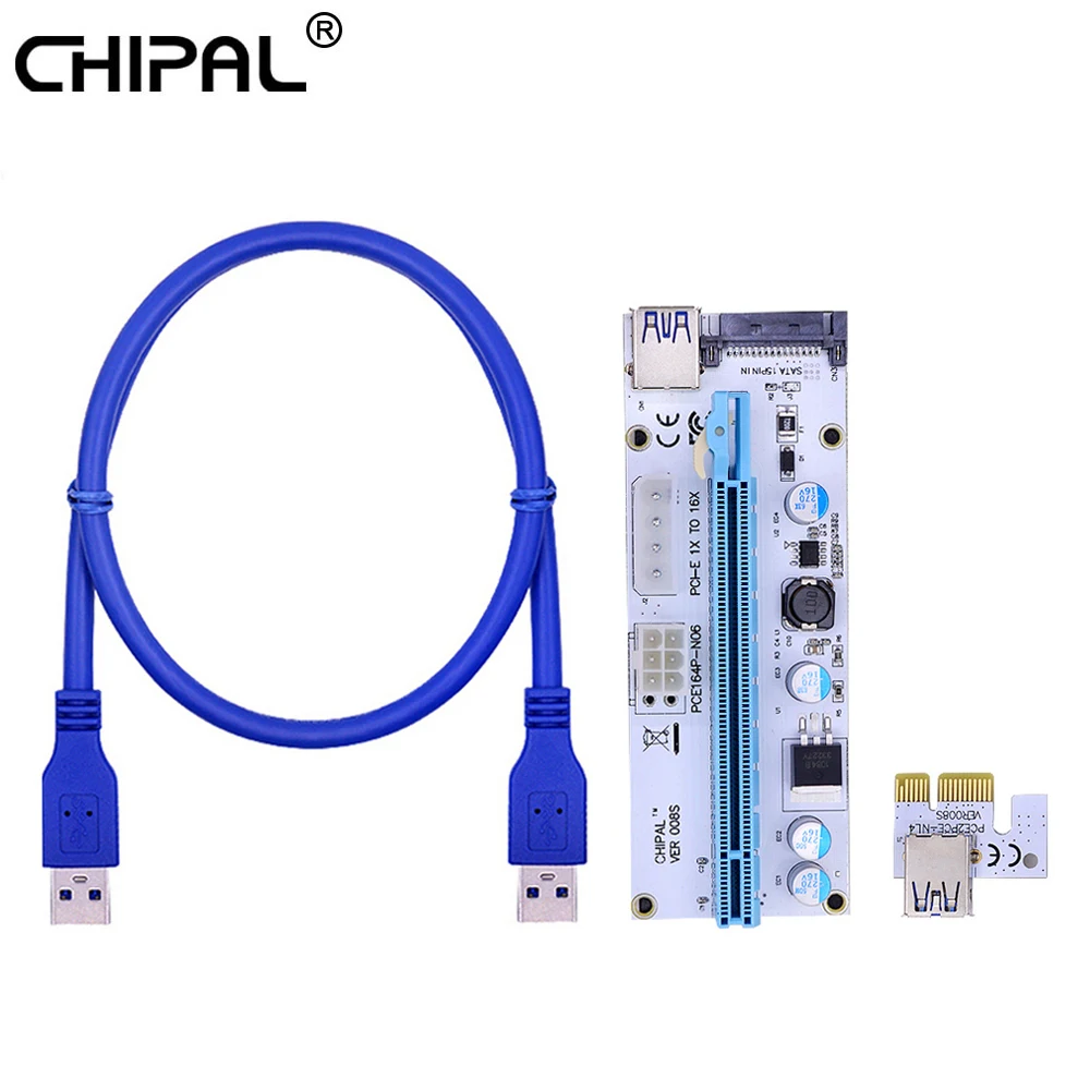 Райзер-карта CHIPAL 60 см 100 VER008S PCI-E 008S PCI Express 1X-16X | Компьютеры и офис