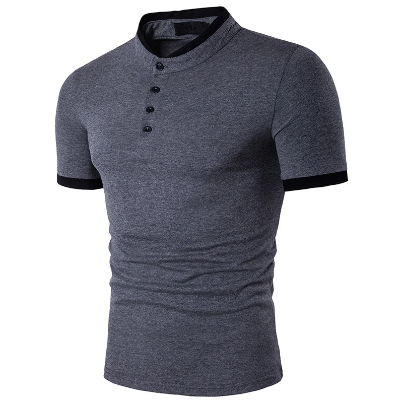 ZOGAA новые поло Для мужчин рубашка хлопок короткий рукав рубашка повседневные рубашки летние дышащие однотонные Мужское поло рубашка большие размеры, S-3XL - Цвет: Темно-серый