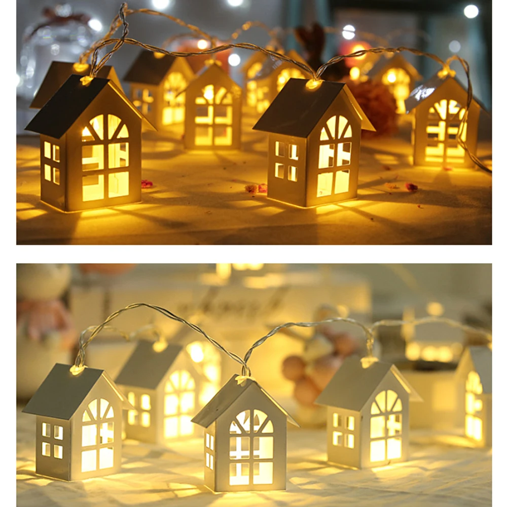 Горячие продажи 10 светодиодный деревянный дом 2 метра Рождественская елка висячие украшения