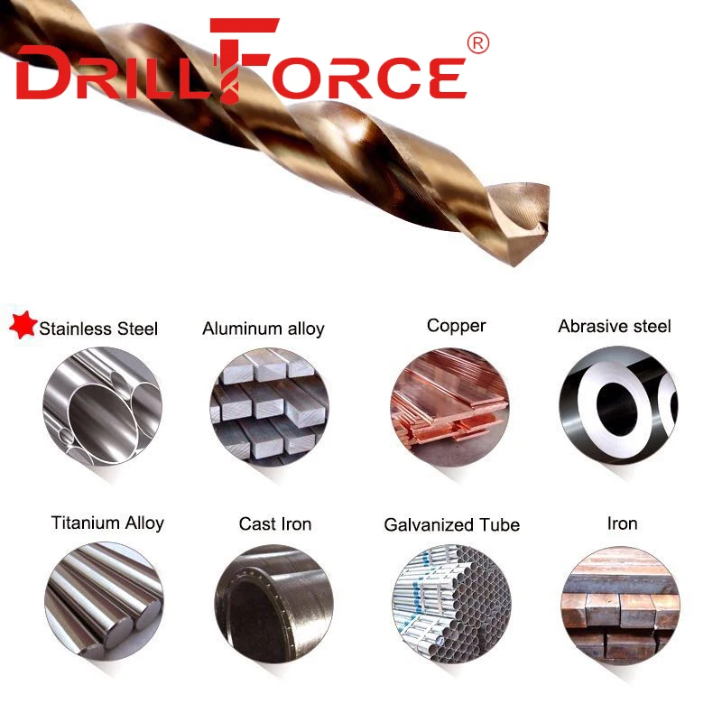 Drill Bit Set 10PCS 0.5mm-8.0mm M35 HSS-CO Cobalt Drill Bits HSS Twist Drill Bit Stainless Steel