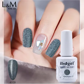 

1pc ibdgel brand wholesale 15MLbotte Earth Glitter Color Gel Series Art Nails Polish 2 steps matte effect UV gel long lasting