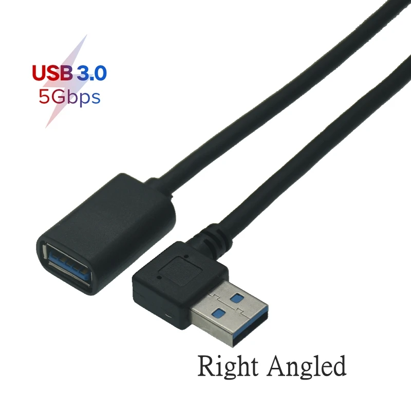 1M 3FT 30cm 50CM USB 3.0 Right Left Up Down Angle 90 Degree Extension 5Gbps USB 3.0 Cable Male To Female Adapter Cord USB Cable