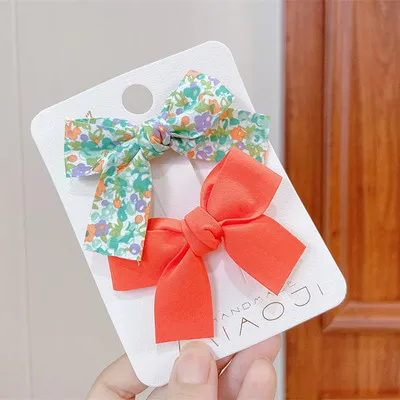 2PCS/onePair Bow Headgear Cute Sweet Little Girl Hair Accessories Summer Girls Net Red Clips Baby Hairpins Children Hair Clips 2PCS/onePair Bow Headgear Cute Sweet Little Girl Hair Accessories Summer Girls Net Red Clips Baby Hairpins Children Hair Clips