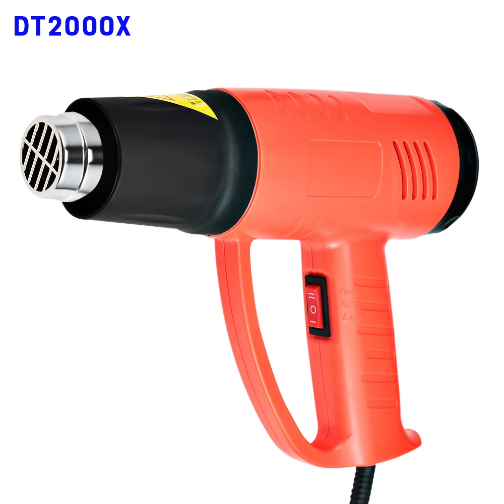 220 В 2000 Вт Электрический горячий Воздушный пистолет домашний DIY 3 Регулируемый температурный Расширенный тепловой пистолет с 4 насадками электроинструмент
