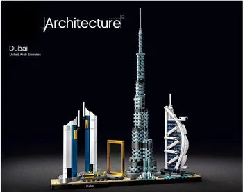 

Architecture Skyline Collection Dubai City Building Blocks Kit Bricks Classic Model Kids Toys For Children Gift