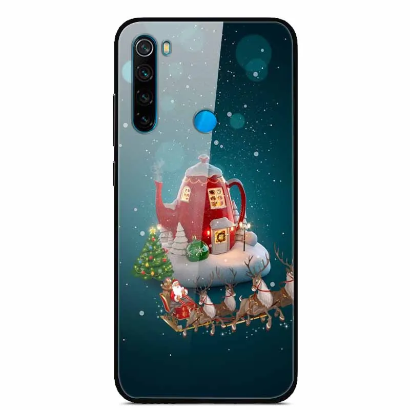 Рождественский чехол для Xiaomi Redmi Note 8 T чехол из закаленного стекла, Жесткий Чехол для телефона для Redmi 8 8A чехол для Redmi 7 7A чехол для Note 8 Pro