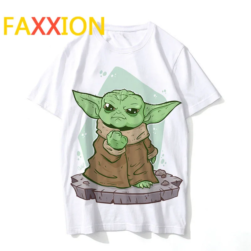 Kawaii Mandalorian Baby Yoda, футболки, Женская забавная футболка, Звездные войны, мультяшный принт, футболка, графический корейский стиль, топы, футболки для женщин - Цвет: 30014