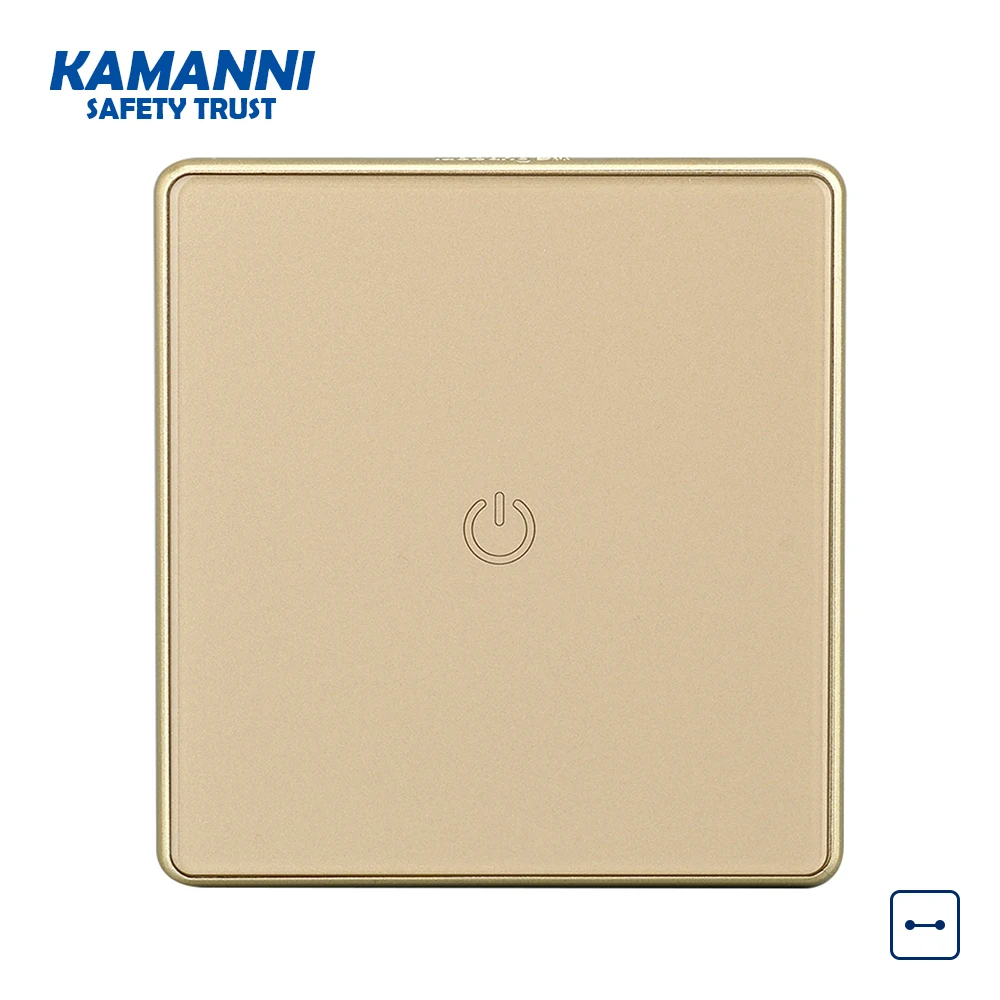 KAMANNI, Настенный умный сенсорный выключатель, стандарт ЕС, переключение, светодиодный светильник, стеклянная панель переключателя, 1 комплект, 1 канал, 100 В-240 В, сенсорный экран - Цвет: 1 gang 1way