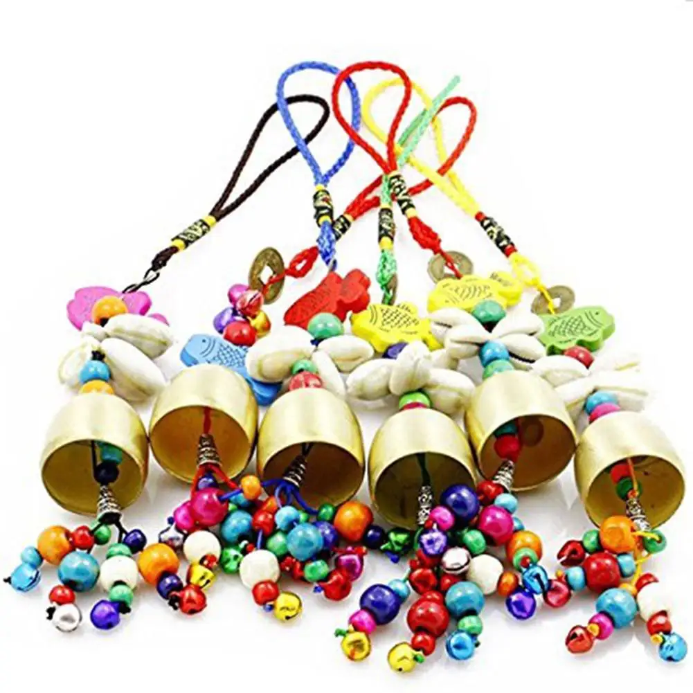 Handmade new lucky gift national wind bronze bell wood fish pendant mobile chime home garden outdoor living decoration 40P | Дом и сад