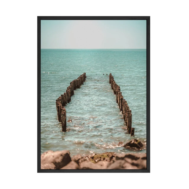 Modern Ocean Print Coastal Wall Art Beach Decor Pastel Canvas
