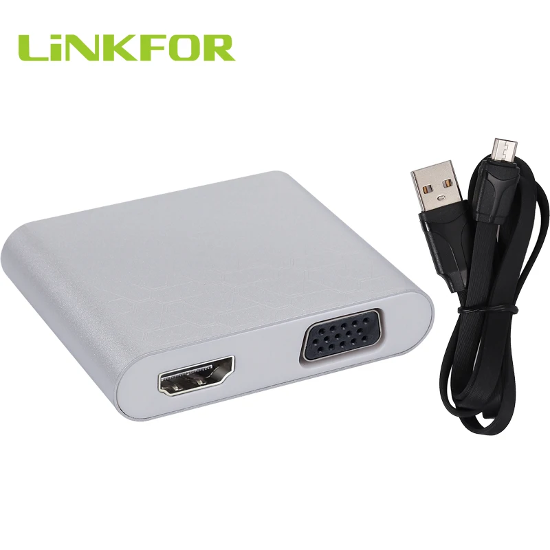 Переходник LiNKFOR с Type-c на Hdmi VGA 3 в 1 USB Type C HDMI адаптер HD преобразователь двойной