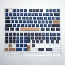 Gmk samurai azul 129 chave pbt original altamente sublimado teclado mecânico keycap suporte kbd 61.64.84.87.96.98.104.108
