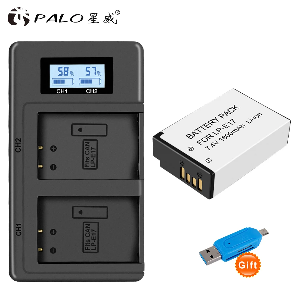 coin cell battery LPE17 LP E17 LP-E17 E17 Battery+LCD USB Charger for Canon EOS RP 200 250D M3 M5 M6 750D 760D T6i T6s 800D 8000D 77D Kiss X8i battery power pack Batteries