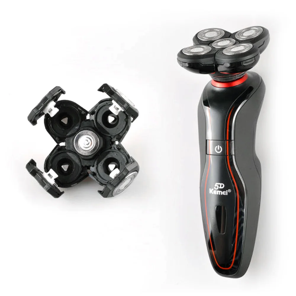 KEMEI KM-6181 перезаряжаемая Электробритва Моющаяся триммер для бороды с пятью лезвиями электрическая бритва для мужчин уход за лицом 5D плавающая бритва