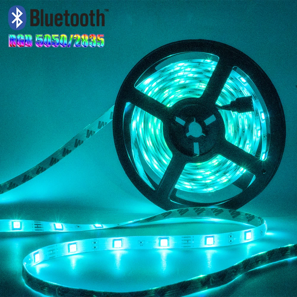 Светодиодные ленты Bluetooth огни luces LED RGB 5050 SMD 2835 DC12V 5 м 10 15 Водонепроницаемый гибкая