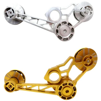 

2 Pcs Bicycle Rear Derailleur Tensioner 2/6 Speeds Aluminium Alloy Chain Tensioner for Brompton, Silver & Gold