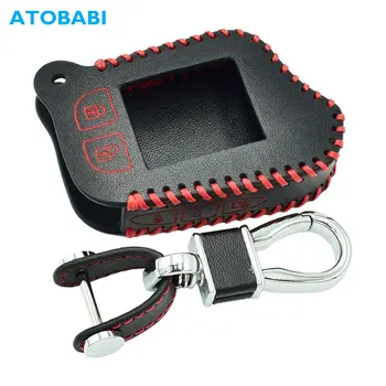 

M13 Leather Car Key Case For Scher-Khan Magicar 13 14 M110AS Two Way Car Alarm Remote Controller Cover LCD Transmitter Protector