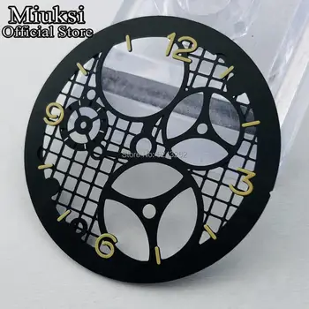 

Miuksi 39mm black hollow watch dial fit ETA 6497 Sea gull 3600 series movement
