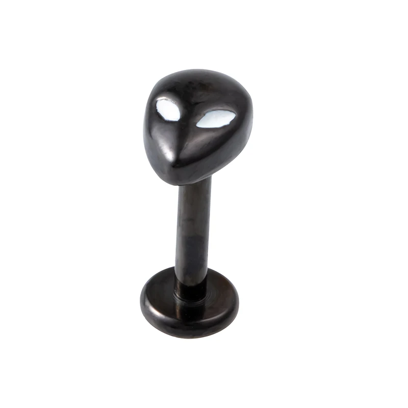 black 1 шт., кольцо для губ Alien Labret из нержавеющей стали с внутренней резьбой, ушной хрящ, спиральная Шпилька, пирсинг для ушей, женские Украшения для тела - Окраска металла: black