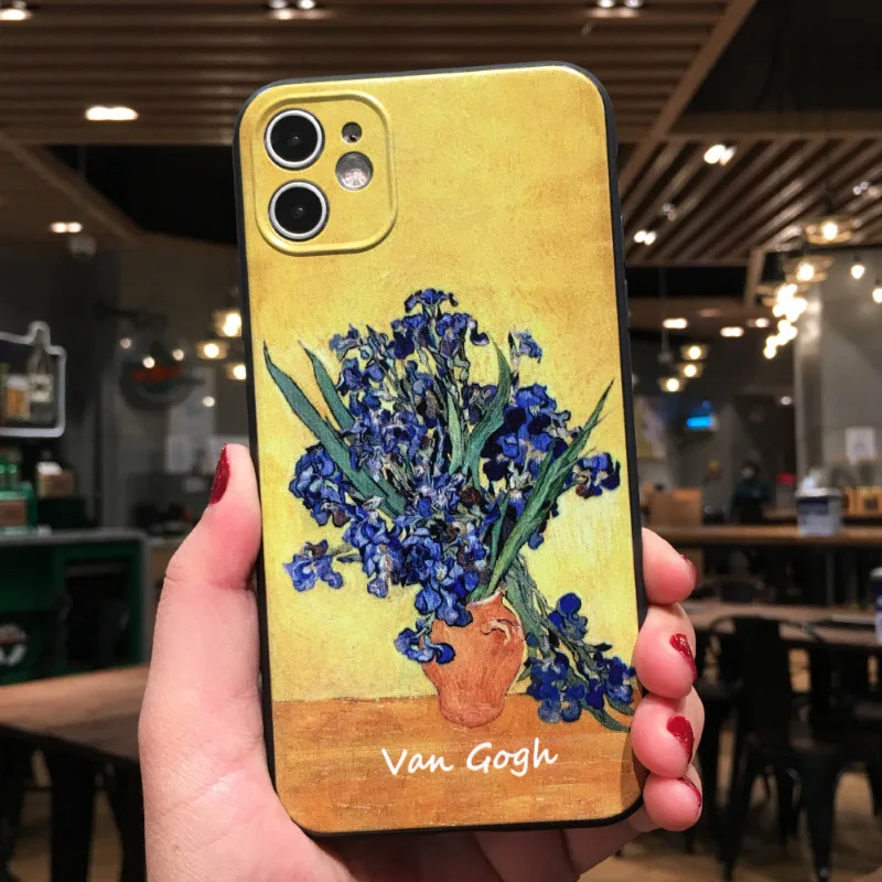 Чехлы для телефонов с 3D тисненым цветком iPhone 12 11 Pro Max чехол XR Mini 6 7 8 Plus X S SE 2020