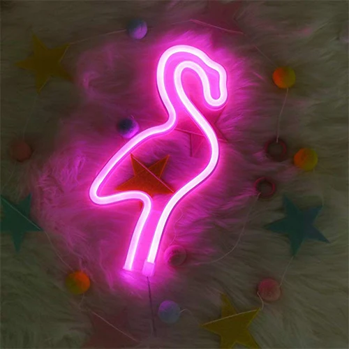 Неоновые вывески, светодиодный неоновый аккумулятор/USB кабель управляемые освещение Настенный декор для девочек Спальня Дом Бар Отель пляж отдыха - Испускаемый цвет: Flamingo
