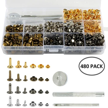 

480Pcs 4 Colors Snap Fasteners Leather Snaps Button Kit Jeans Press Studs with 4 Pieces Fixing Tools, 12.5 Mm In Diameter