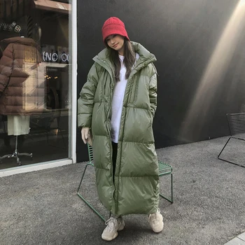 

Plus Size Fashion Hooded Long Parkas Thicken Warm Down Jackets Female 2020 Winter Jacket Women Cotton-padded Oversize Coat