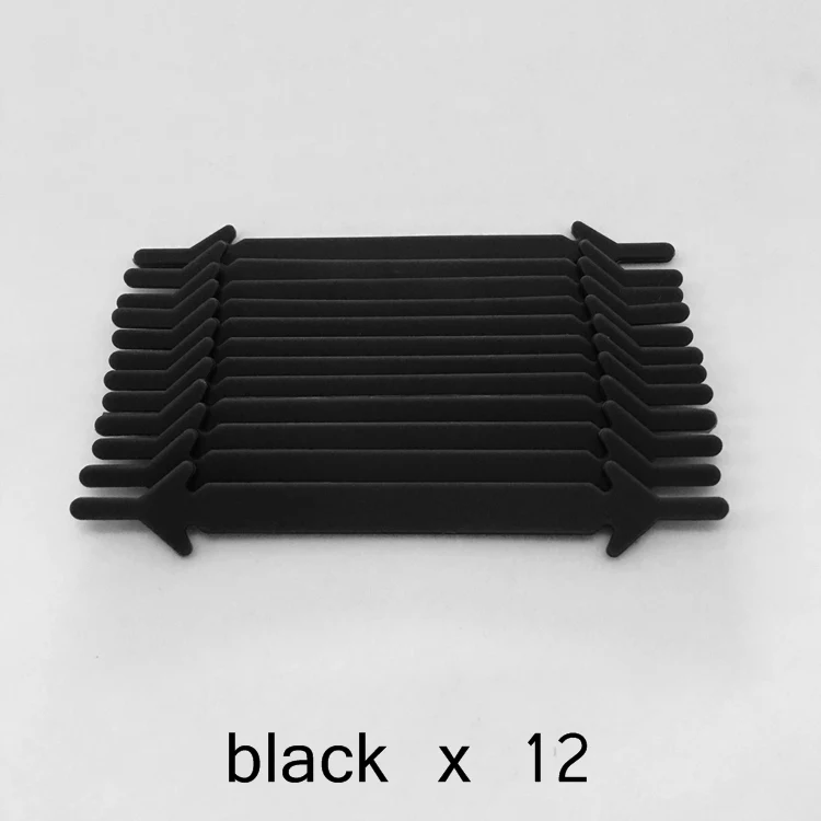 Black 12 шт./лот, силиконовые шнурки, эластичные шнурки для обуви, специальные шнурки для мужчин и женщин, резиновые шнурки Zapatillas Z012 - Цвет: Black