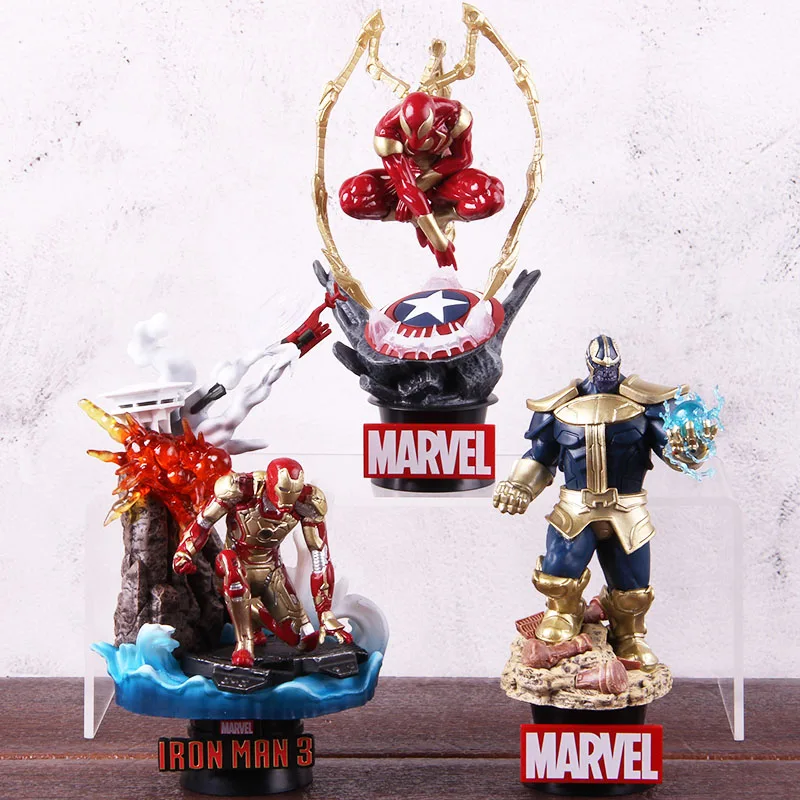 Marvel мстители оригинальный человек-паук железный человек 014 танос 015 железный человек-паук фигурка коллекционная модель игрушки
