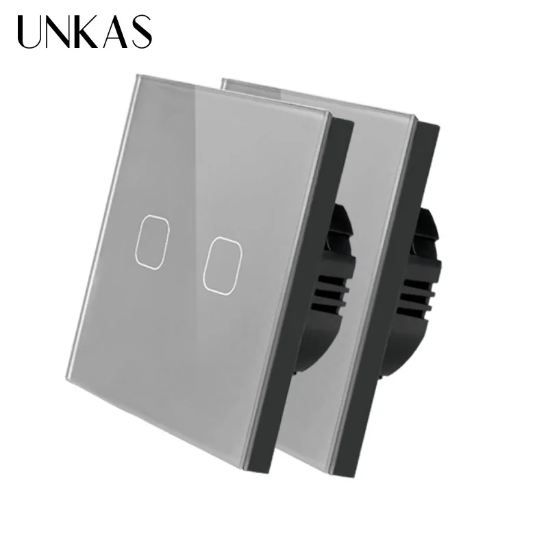 Настенный светильник UNKAS AC220V 1/2/3 Gang 1 Way стандарт ЕС сенсорный выключатель