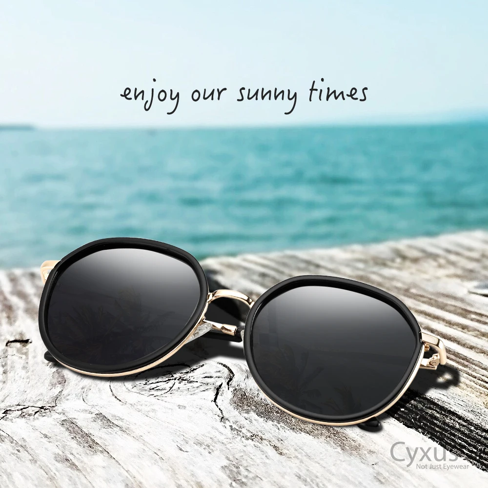 

Cyxus Retro Round Oversize Polarized Sunglasses for Women UV 400 Mirrored -1001
