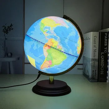 

25cm English Version Globe Glow In The Dark with LED Light Teaching Globe for School Kids Home Decoration Accessories Modern