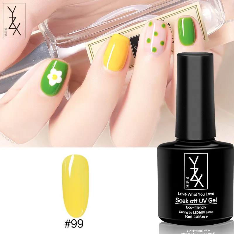 YXZ УФ/светодиодный гель для ногтей Soak Off 10 мл Toenail эмалевый лак Черный молочный белый желтый зеленый красный лак для ногтей для милых женщин - Цвет: Color99