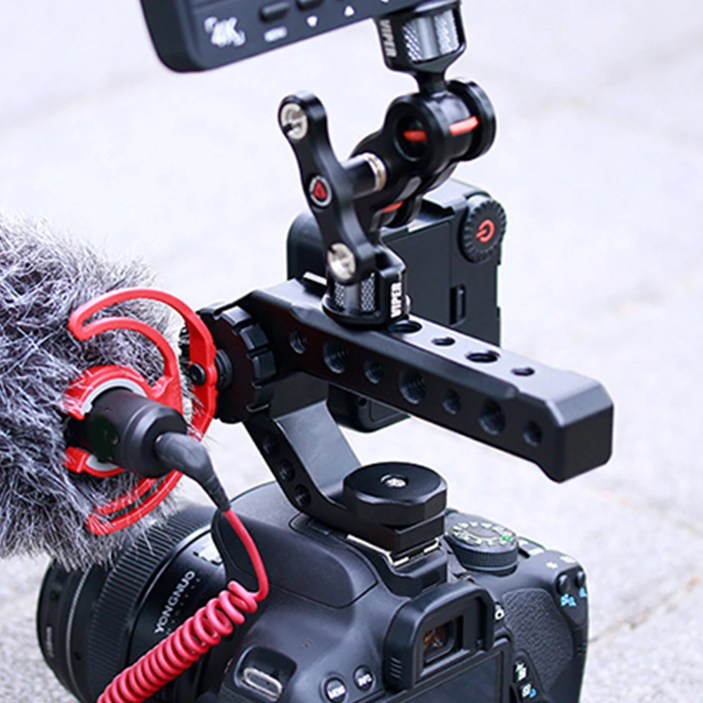 UURig R005 DSLR камера с верхней ручкой с тремя адаптерами для горячего башмака универсальная рукоятка с рукояткой из алюминиевого сплава
