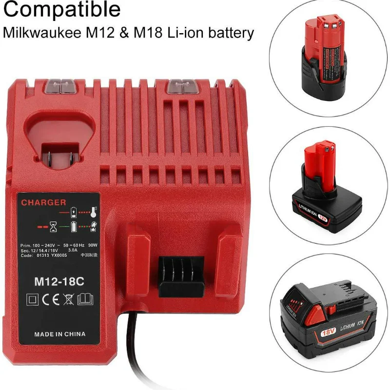Зарядное устройство Li-Ion для Milwaukee M12-18C входной выход 12 В 10 8 48-59-2401 48-11-2402 зарядное