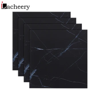 

Black Marble Tile Wall Decal Vinyl Waterproof Self Adhesive Wallpaper Floor Stickers Renovation Living Room Bathroom Home Decor