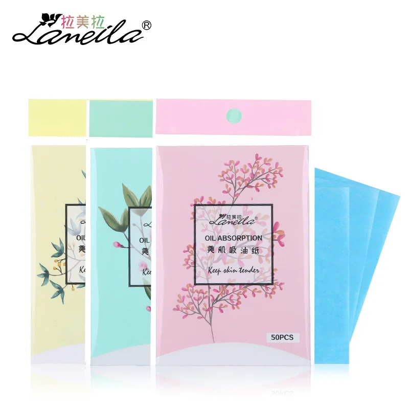 Skin-Friendly Body Clean Soft Delicate Oil-absorbing Sheets Comfortable Sweat Facial Tissue Paper Card Installed 50 PCS/BOX
