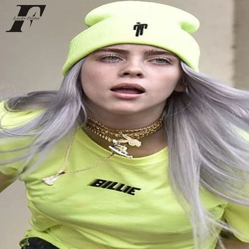 Billie Eilish футболка для мужчин и женщин желто-зеленая черная футболка с буквенным принтом уличная та же абзац хлопок летняя новая одежда