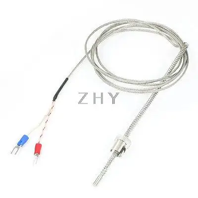 

400C 8mm Thread Compression Spring K Type Thermocouple Probe 2M 6.5ft Length